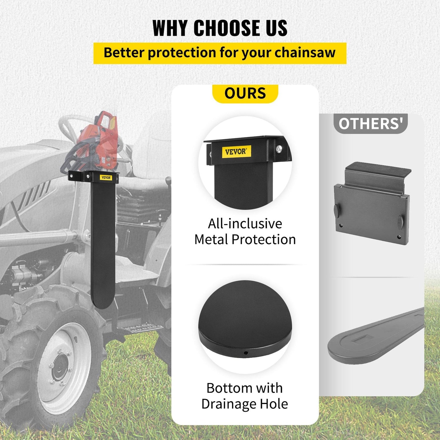 Universal Chainsaw Carrier Kit, Powder Coated Steel, Fits Tractors & ATVs