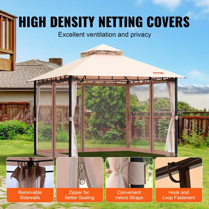 Outdoor Gazebo for 6-8 People, 3.05 x 3.05 m with Mosquito Netting