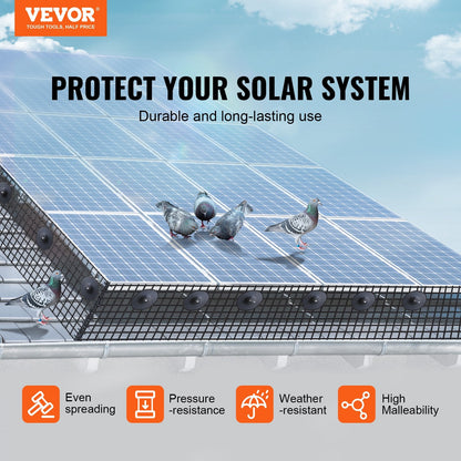 Solar Panel Critter Guard Kit, 0.15m x 15m Roll with 50 Fasteners, PVC Coated