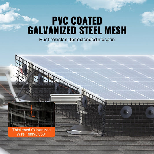 Solar Panel Bird & Critter Guard Kit, 0.2m x 30.5m with 100 Fasteners