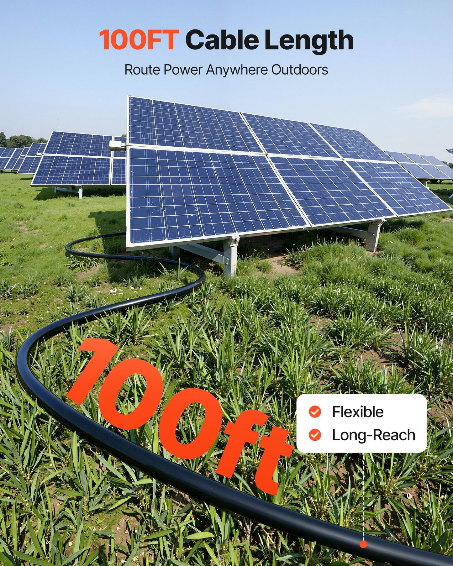 Solar Panel Wire, 30.48 m Black + Red Kit, 10 AWG (6 mm²) Solar Panel Extension Cable, PV Tinned Copper Wire, for Outdoor Home Off-Grid Photovoltaic Systems Automotive RV Boat Marine, IP67