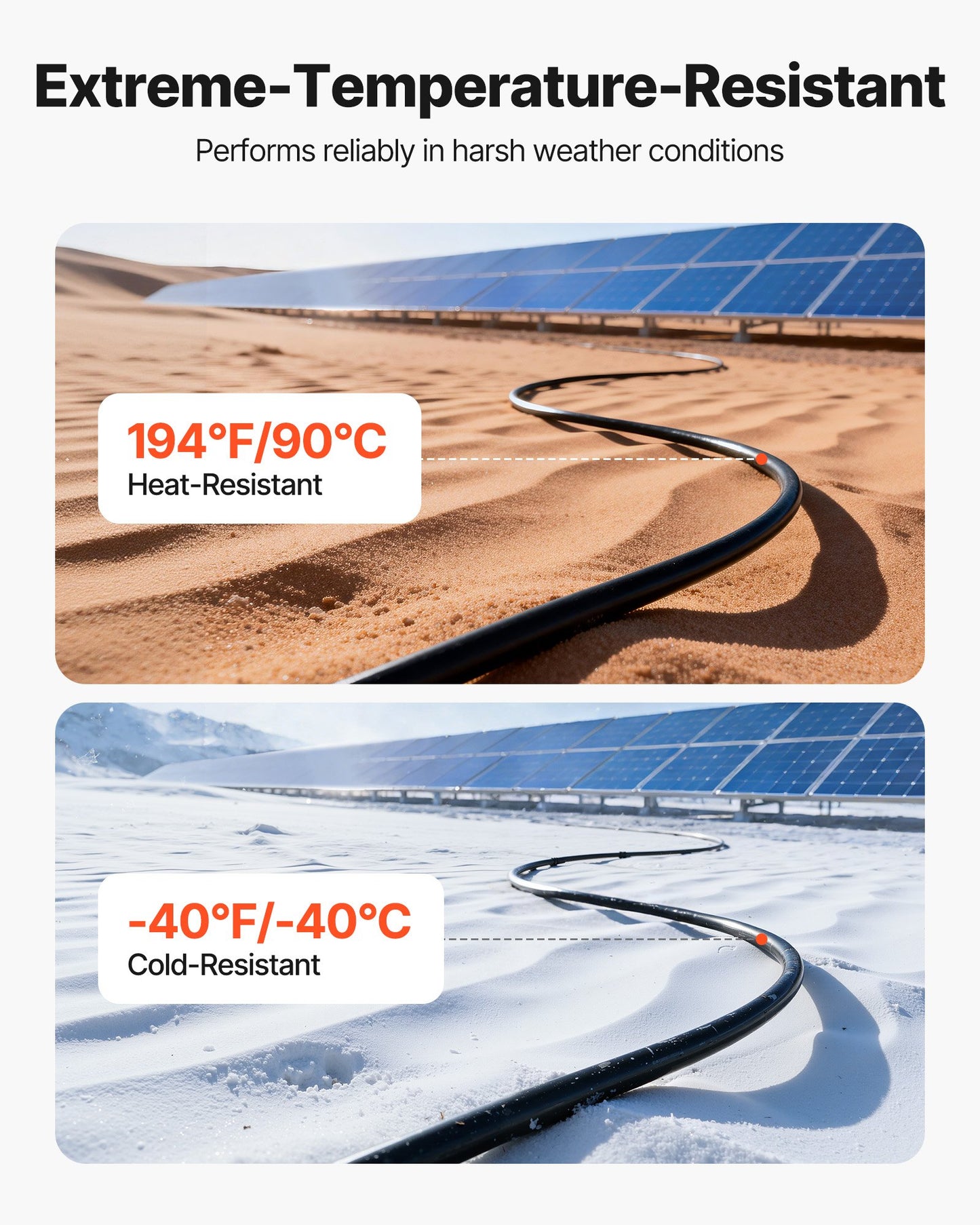 Solar Panel Wire, 30.48 m Black + Red Kit, 10 AWG (6 mm²) Solar Panel Extension Cable, PV Tinned Copper Wire, for Outdoor Home Off-Grid Photovoltaic Systems Automotive RV Boat Marine, IP67