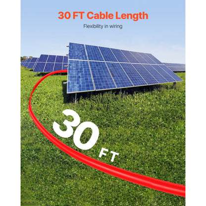 VEVOR 30FT Solar Panel Extension Wire with Female & Male Connectors 10AWG 1 Pair