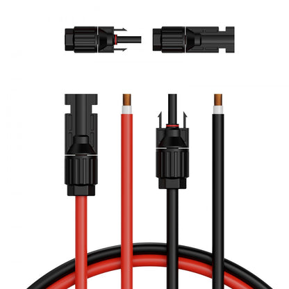 VEVOR 50FT Solar Panel Extension Wire w/ Female & Male Connectors 10AWG Set of 2