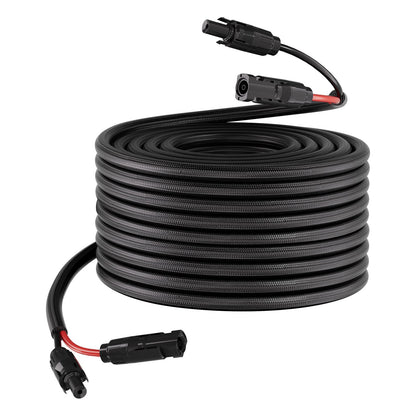 30.48M Solar Panel Extension Cable, 10 AWG, Solar Panel Wire with Flame Retardant Protective Sleeving, Female and Male Connectors, IP67 Waterproof PV Wire, for Outdoor Automotive RV, Black & Red