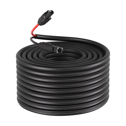 30.48M Solar Panel Extension Cable, 10 AWG, Solar Panel Wire with Flame Retardant Protective Sleeving, Female and Male Connectors, IP67 Waterproof PV Wire, for Outdoor Automotive RV, Black & Red