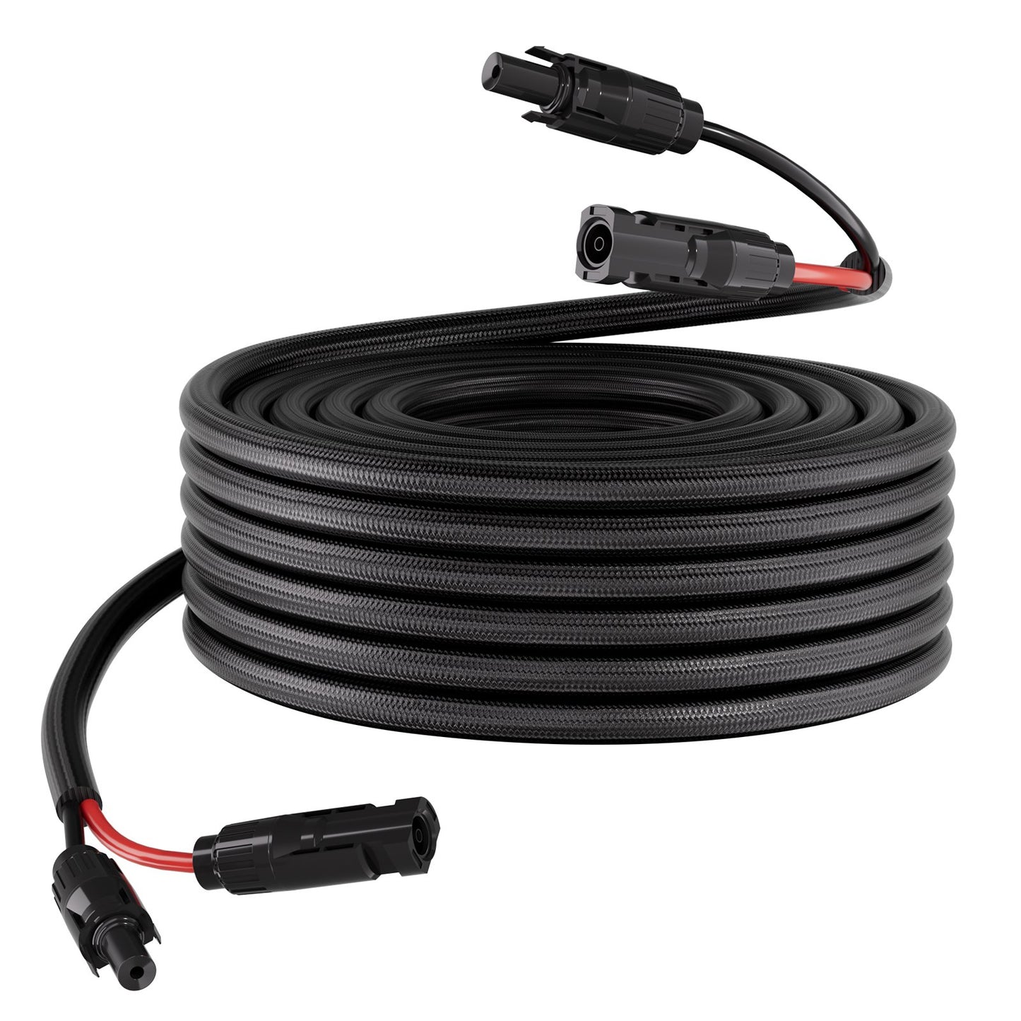 15.24M Solar Panel Extension Cable, 10 AWG, Solar Panel Wire with Flame Retardant Protective Sleeving, Female and Male Connectors, IP67 Waterproof PV Wire, for Outdoor Automotive RV, Black & Red