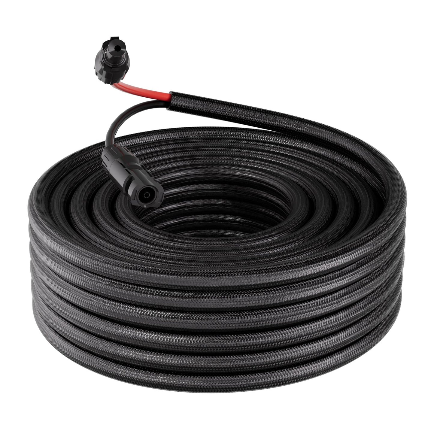 15.24M Solar Panel Extension Cable, 10 AWG, Solar Panel Wire with Flame Retardant Protective Sleeving, Female and Male Connectors, IP67 Waterproof PV Wire, for Outdoor Automotive RV, Black & Red