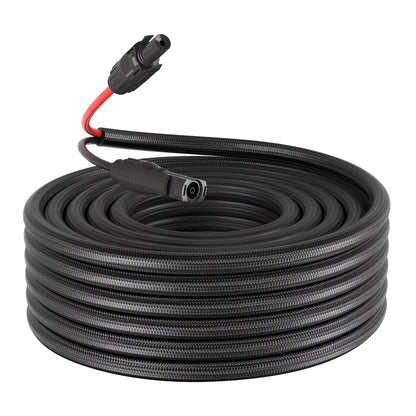 15.24M Solar Panel Extension Cable, 10 AWG, Solar Panel Wire with Flame Retardant Protective Sleeving, Female and Male Connectors, IP67 Waterproof PV Wire, for Outdoor Automotive RV, Black & Red