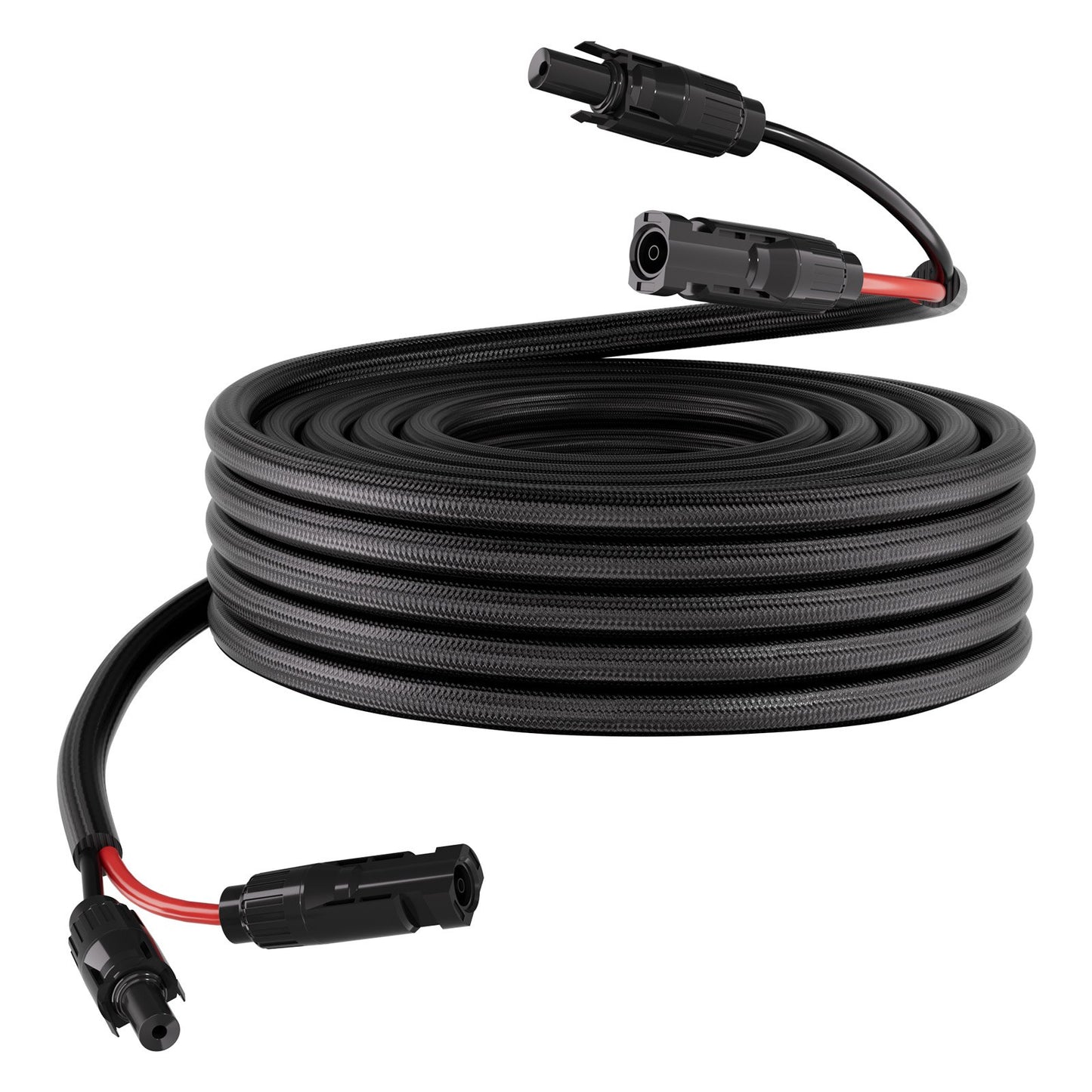 9.14 m Solar Panel Extension Cable, 10 AWG, Solar Panel Wire with Flame Retardant Protective Sleeving, Female and Male Connectors, IP67 Waterproof PV Wire, for Outdoor Automotive RV, Black & Red