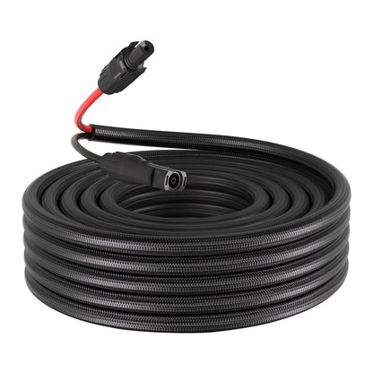 9.14 m Solar Panel Extension Cable, 10 AWG, Solar Panel Wire with Flame Retardant Protective Sleeving, Female and Male Connectors, IP67 Waterproof PV Wire, for Outdoor Automotive RV, Black & Red