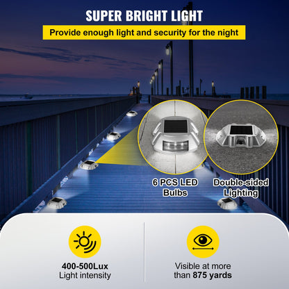 VEVOR Driveway Lights 12-Pack Solar Driveway Lights Bright White with Screws Solar