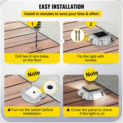 12-Pack Solar LED Driveway Lights, Waterproof and Wireless, 800 m Visibility