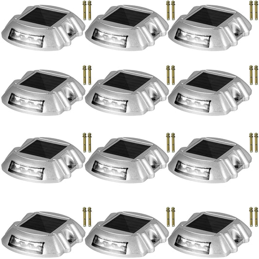 VEVOR Driveway Lights 12-Pack Solar Driveway Lights Bright White with Screws Solar
