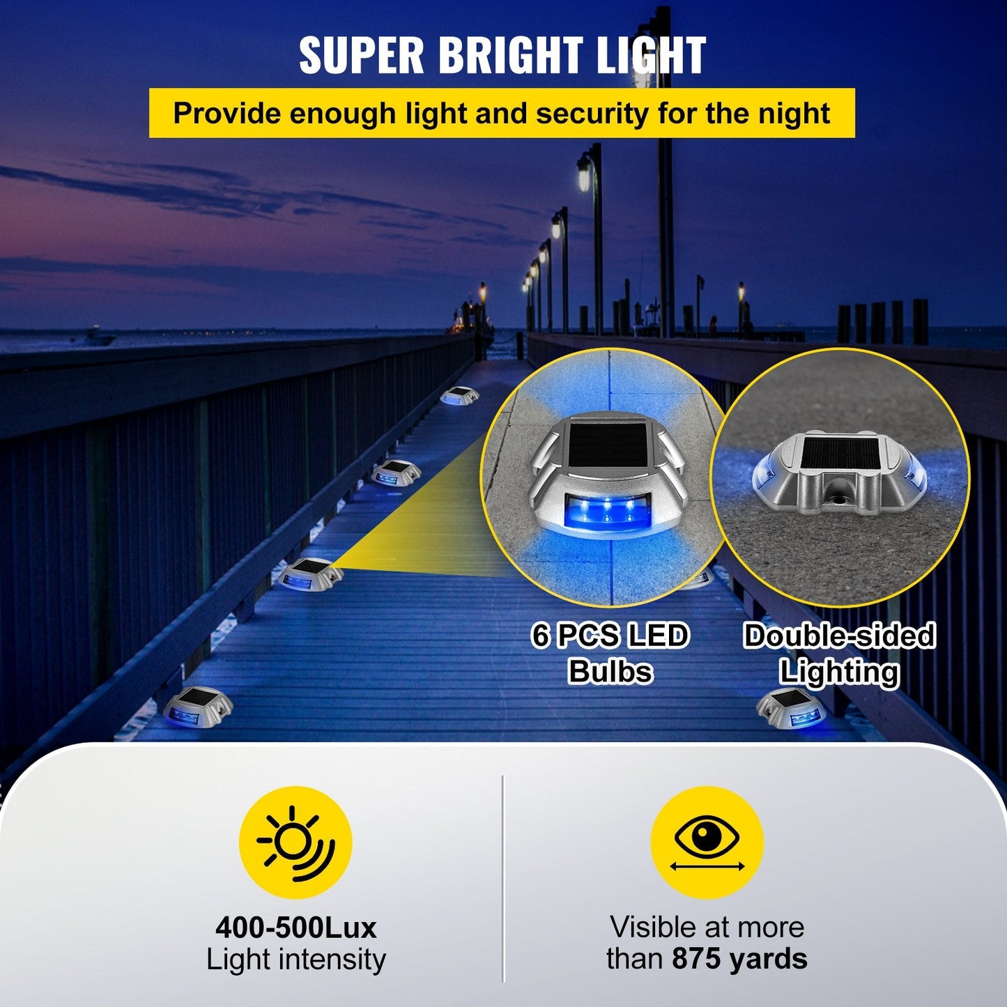 Solar-Powered Driveway Lights, 16-Pack, 800m Range, Waterproof, Blue LED
