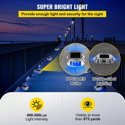 Solar-Powered Driveway Lights, 16-Pack, 800m Range, Waterproof, Blue LED