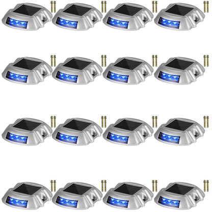 Solar-Powered Driveway Lights, 16-Pack, 800m Range, Waterproof, Blue LED