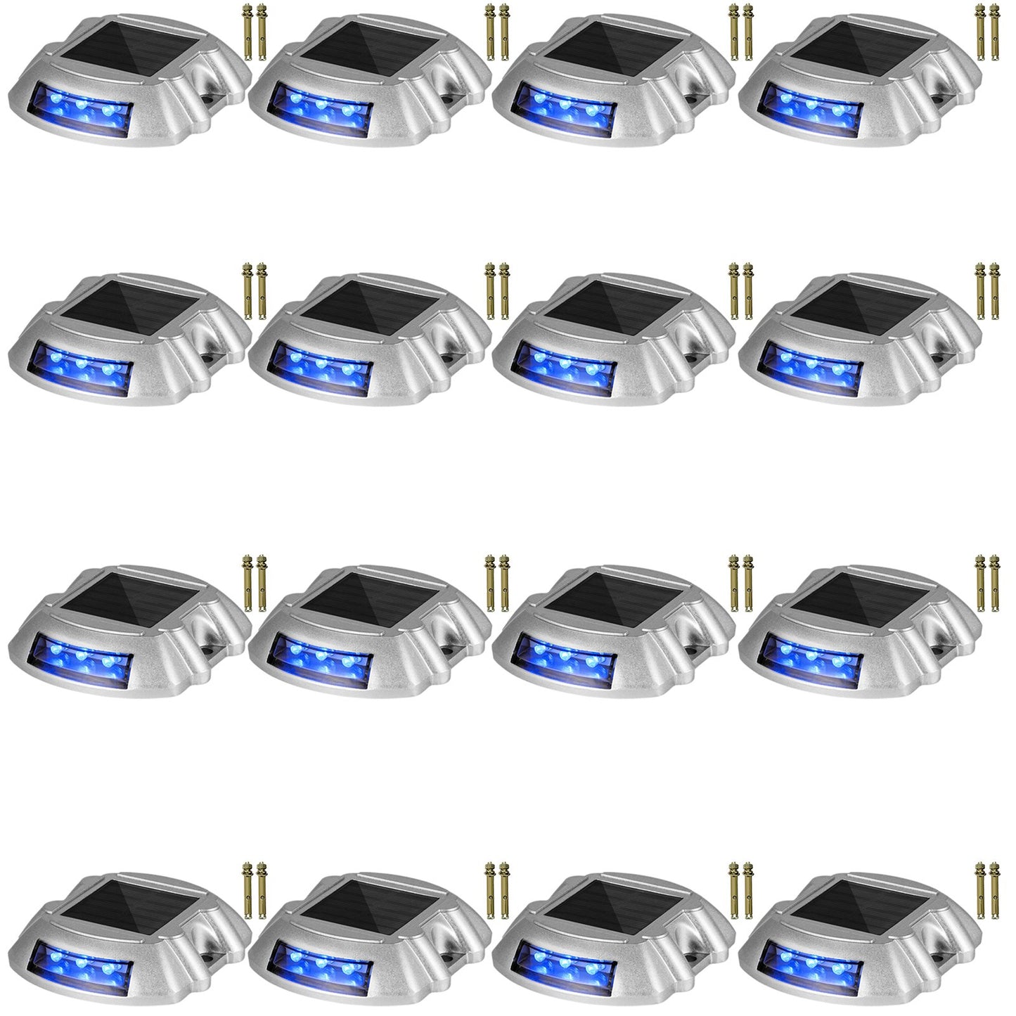 VEVOR Driveway Lights 16-Pack, Solar Driveway Lights with Switch Button, Solar Deck