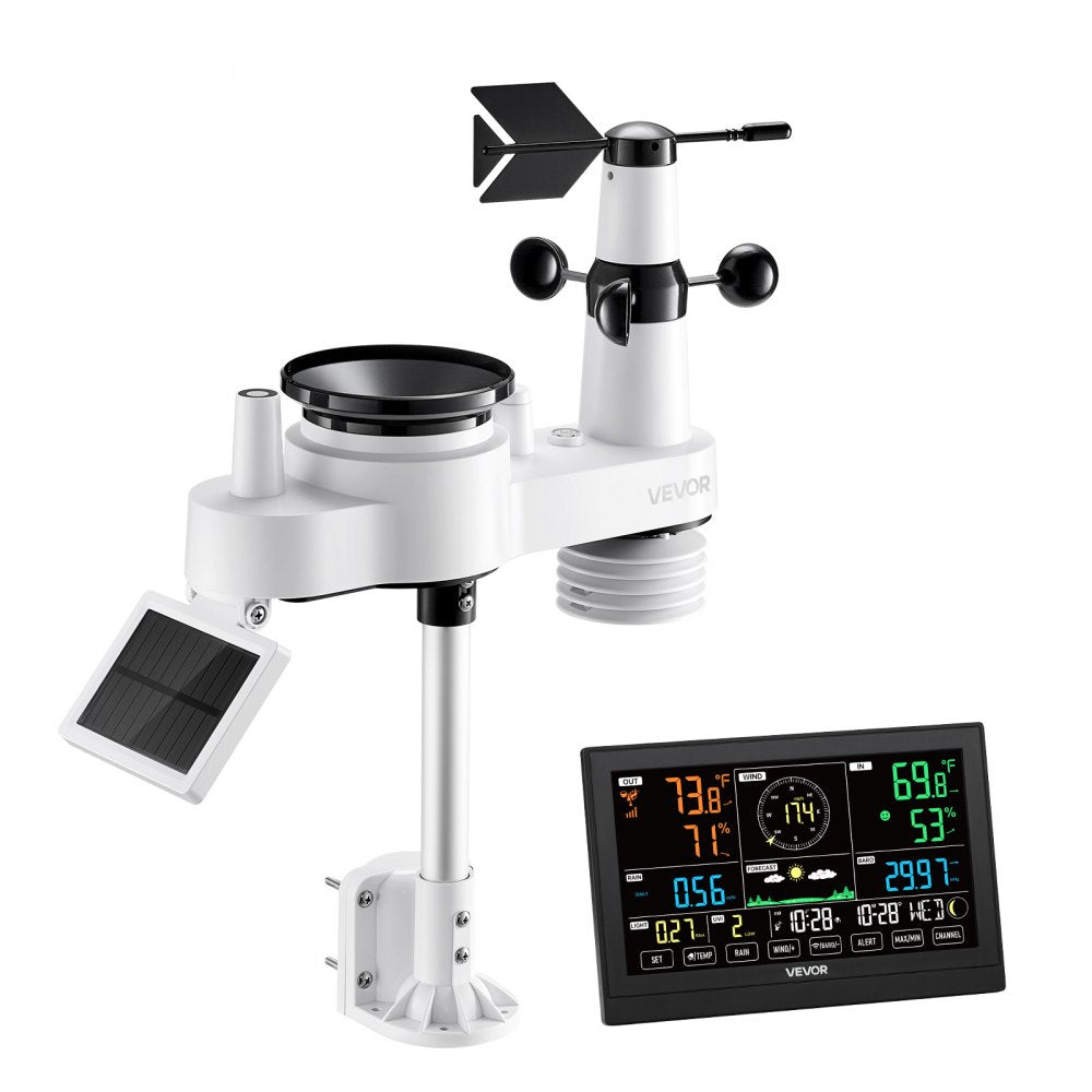 7-in-1 Wireless Weather Station 190.5 mm Display Indoor Outdoor Sensor