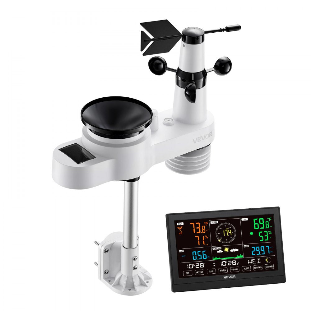 5-in-1 Wireless Weather Station 190.5 mm Display Indoor Outdoor Sensor
