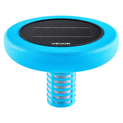 Solar Pool Ionizer, Round Copper Pool Ionizer Up to 170343 L, Floating Automatic Water Cleaner and Purifier, Chlorine Free Water, with Copper Anode, Spring, Brush and Filter for Pools & Spas