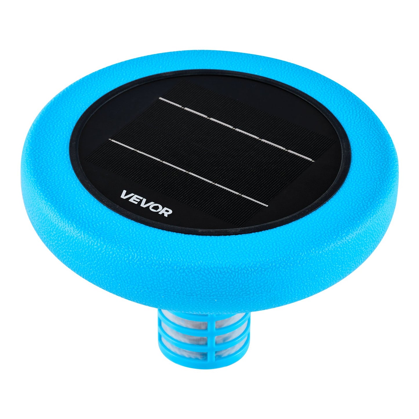 Solar Pool Ionizer, Round Copper Pool Ionizer Up to 170343 L, Floating Automatic Water Cleaner and Purifier, Chlorine Free Water, with Copper Anode, Spring, Brush and Filter for Pools & Spas