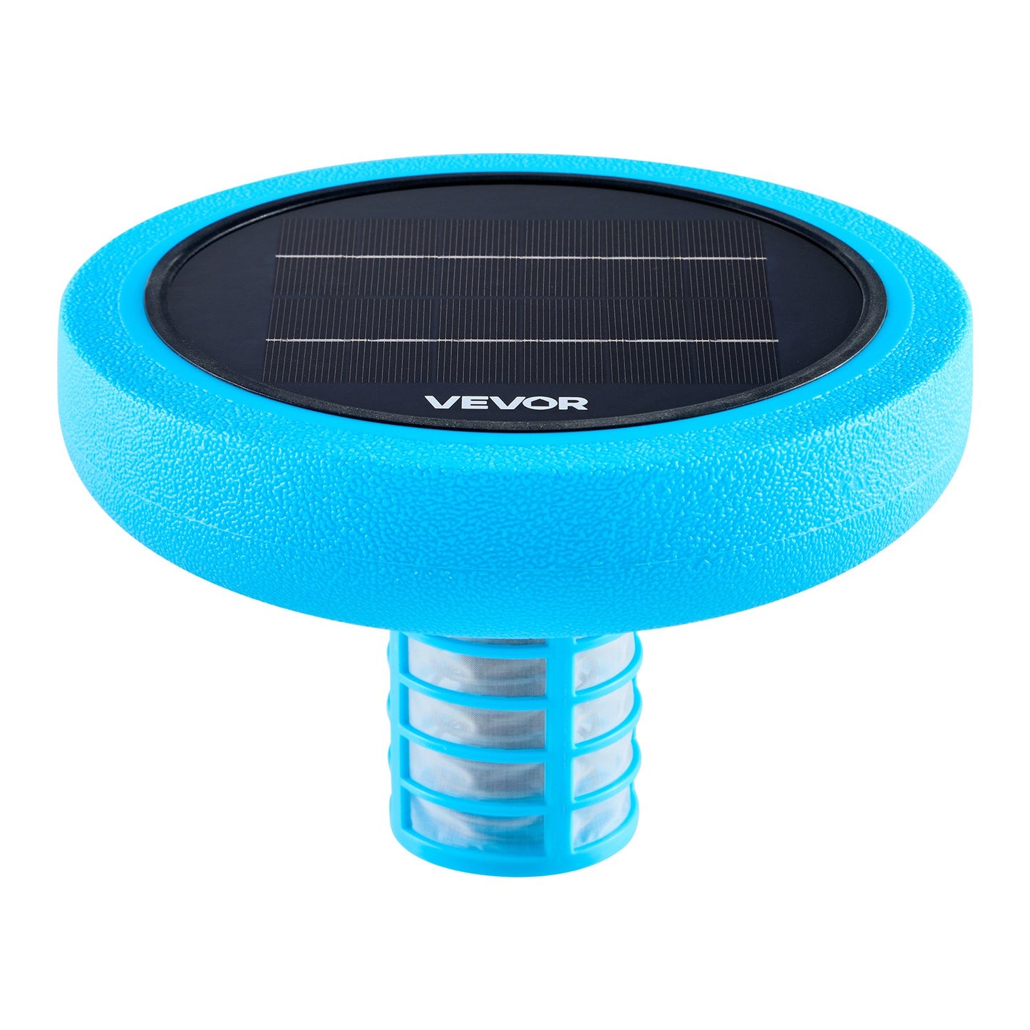Solar Pool Ionizer, Round Copper Pool Ionizer Up to 132489 L, Floating Automatic Water Cleaner and Purifier, Chlorine Free Water, with Copper Anode, Spring, Brush and Filter for Pools & Spas