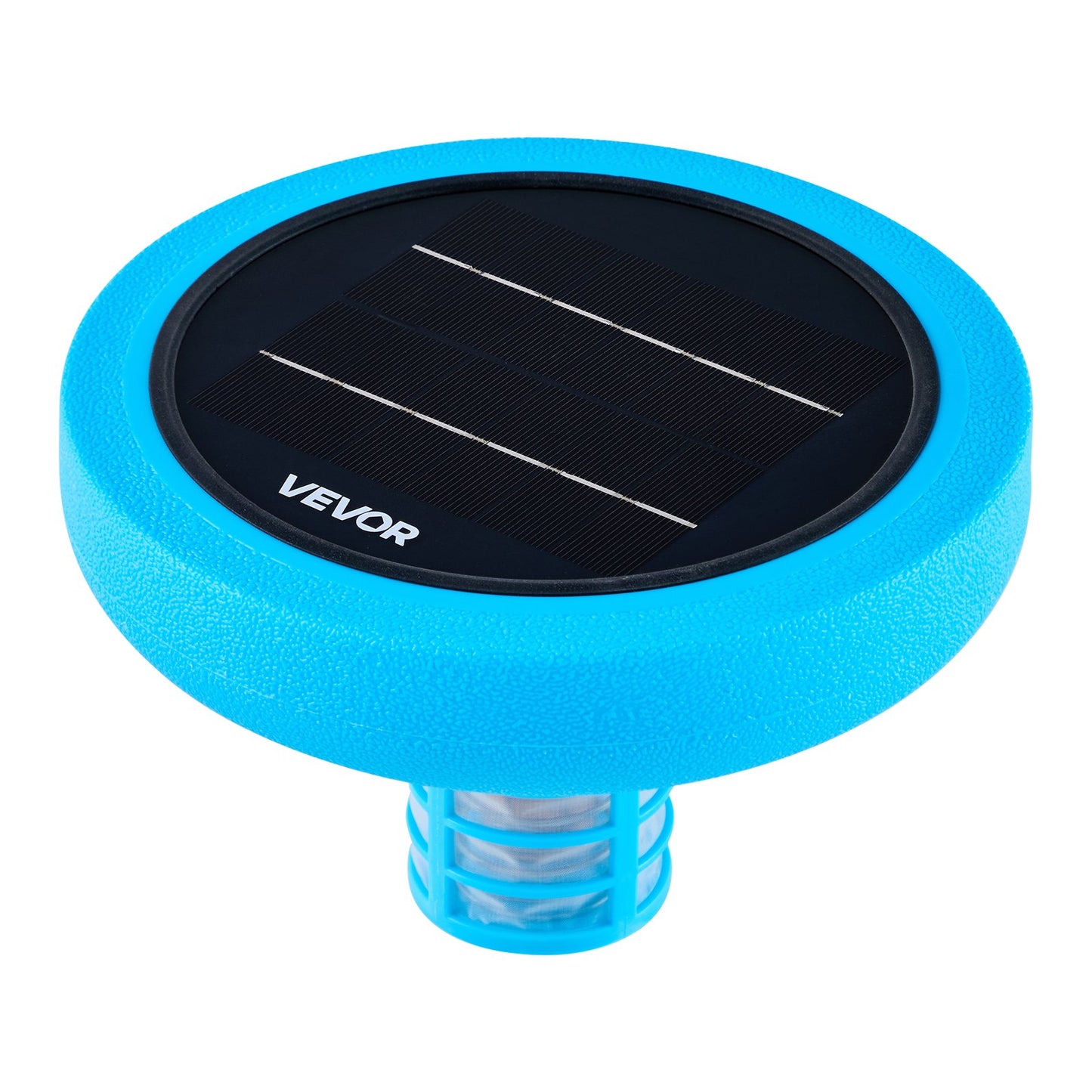 Solar Pool Ionizer, Round Copper Pool Ionizer Up to 132489 L, Floating Automatic Water Cleaner and Purifier, Chlorine Free Water, with Copper Anode, Spring, Brush and Filter for Pools & Spas