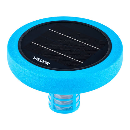 Solar Pool Ionizer, Round Copper Pool Ionizer Up to 132489 L, Floating Automatic Water Cleaner and Purifier, Chlorine Free Water, with Copper Anode, Spring, Brush and Filter for Pools & Spas