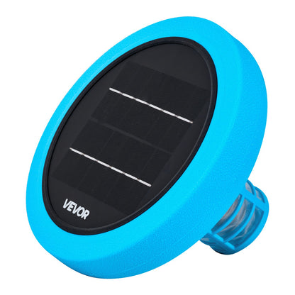 Solar Pool Ionizer, Round Copper Pool Ionizer Up to 132489 L, Floating Automatic Water Cleaner and Purifier, Chlorine Free Water, with Copper Anode, Spring, Brush and Filter for Pools & Spas