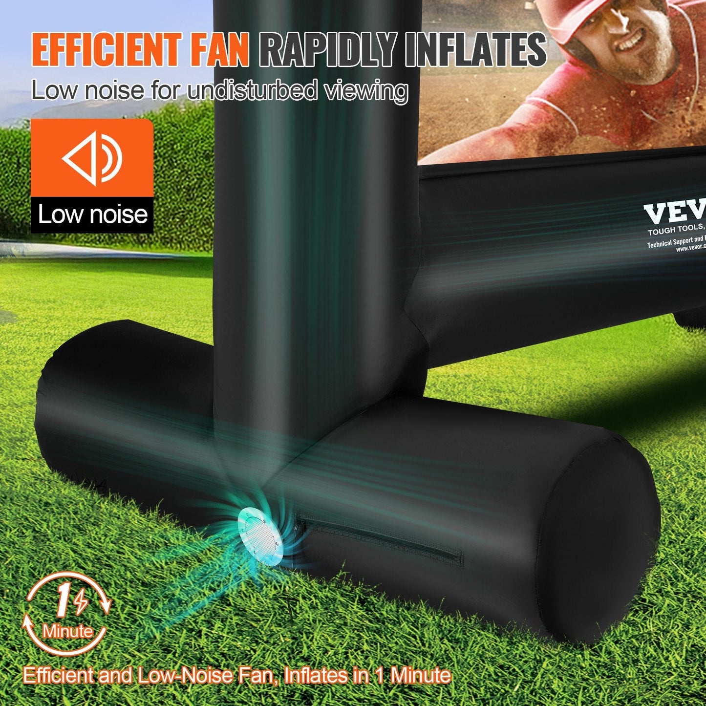 14m Outdoor Inflatable Projector Screen with Blower & Bag for Movie Nights