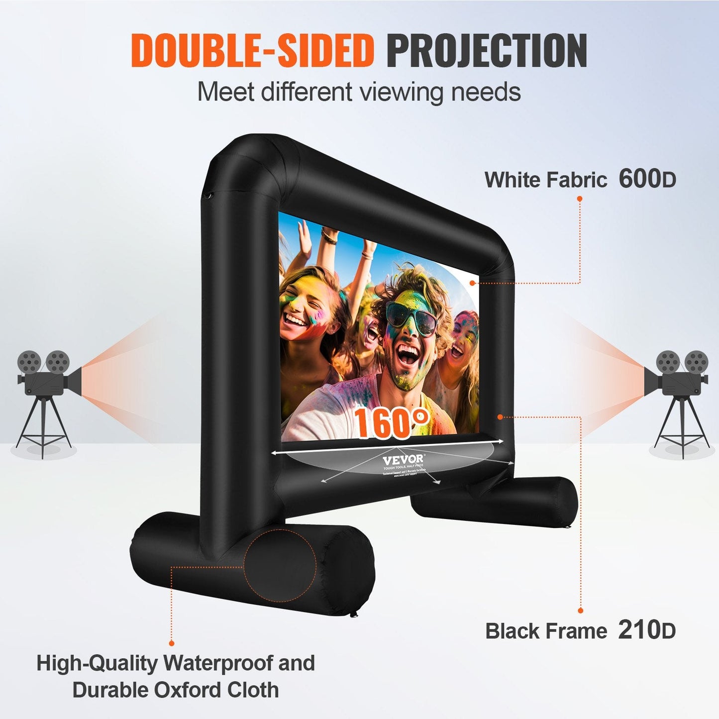 14m Outdoor Inflatable Projector Screen with Blower & Bag for Movie Nights