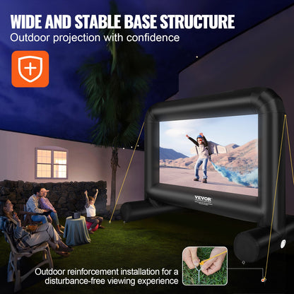 VEVOR Inflatable Movie Screen, 14 FT Inflatable Projector Screen for Outside with