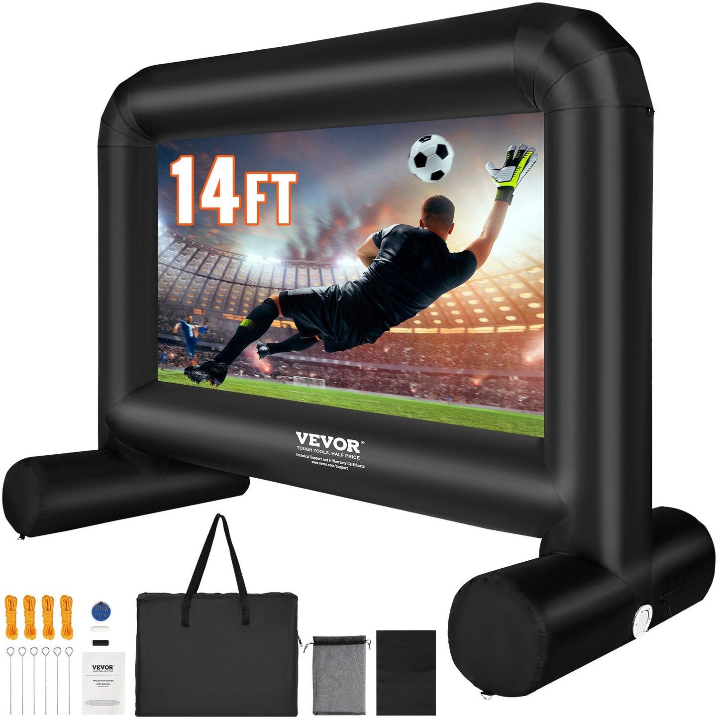 14m Outdoor Inflatable Projector Screen with Blower & Bag for Movie Nights