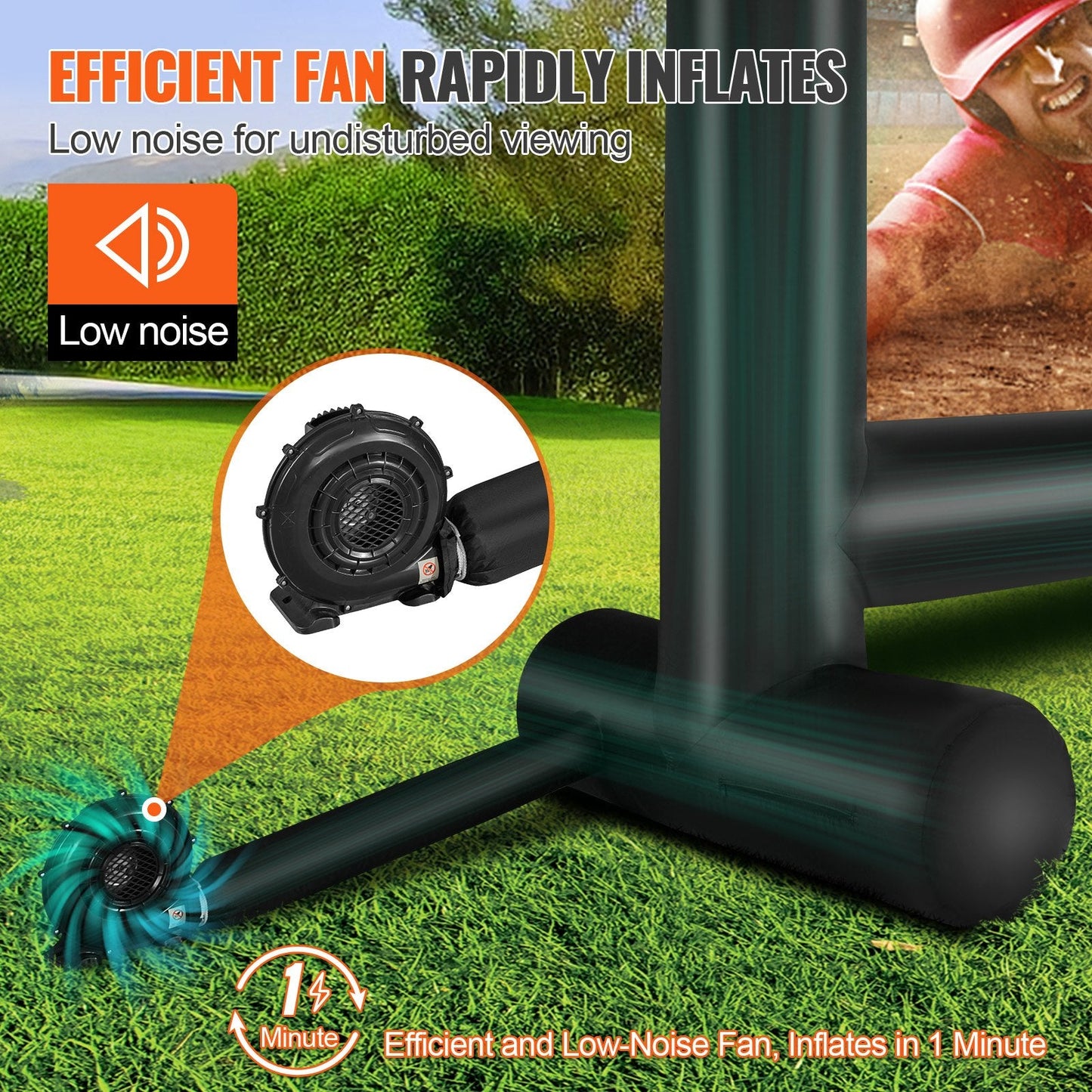 16-Foot Inflatable Outdoor Projector Screen with Blower and Carrying Bag