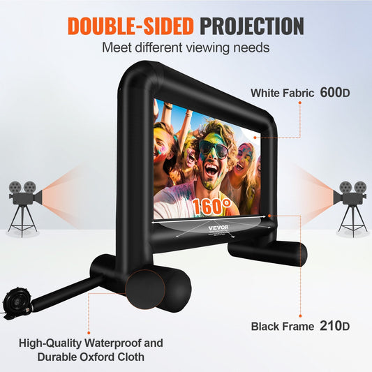 16-Foot Inflatable Outdoor Projector Screen with Blower and Carrying Bag