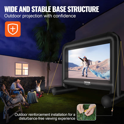 VEVOR Inflatable Movie Screen, 16 FT Inflatable Projector Screen for Outside with