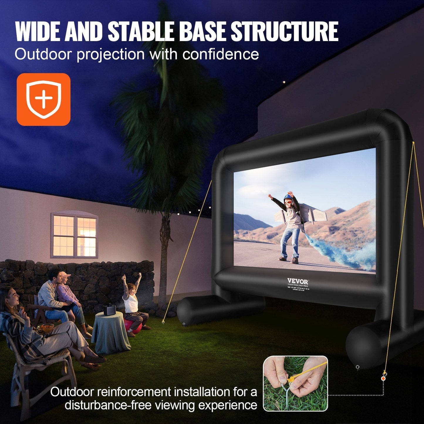 16-Foot Inflatable Outdoor Projector Screen with Blower and Carrying Bag