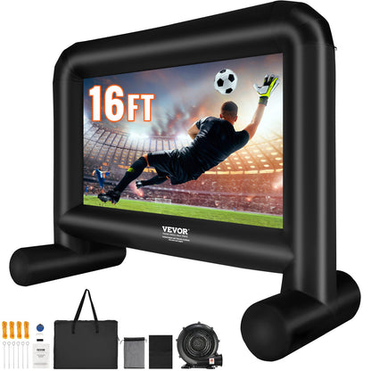 VEVOR Inflatable Movie Screen, 16 FT Inflatable Projector Screen for Outside with