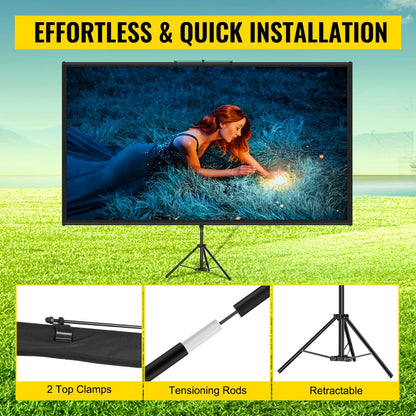 100-Inch 4K HD Projector Screen with Adjustable Tripod Stand for Indoor/Outdoor