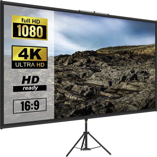 VEVOR Tripod Projector Screen with Stand 80 inch 16:9 4K HD Projection Screen Stand