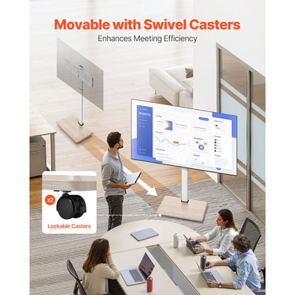 VEVOR Rolling TV Stand Mobile TV Cart Holds Up to 45 kg for 32-70 Inch Screens