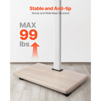 VEVOR Rolling TV Stand Mobile TV Cart Holds Up to 45 kg for 32-70 Inch Screens