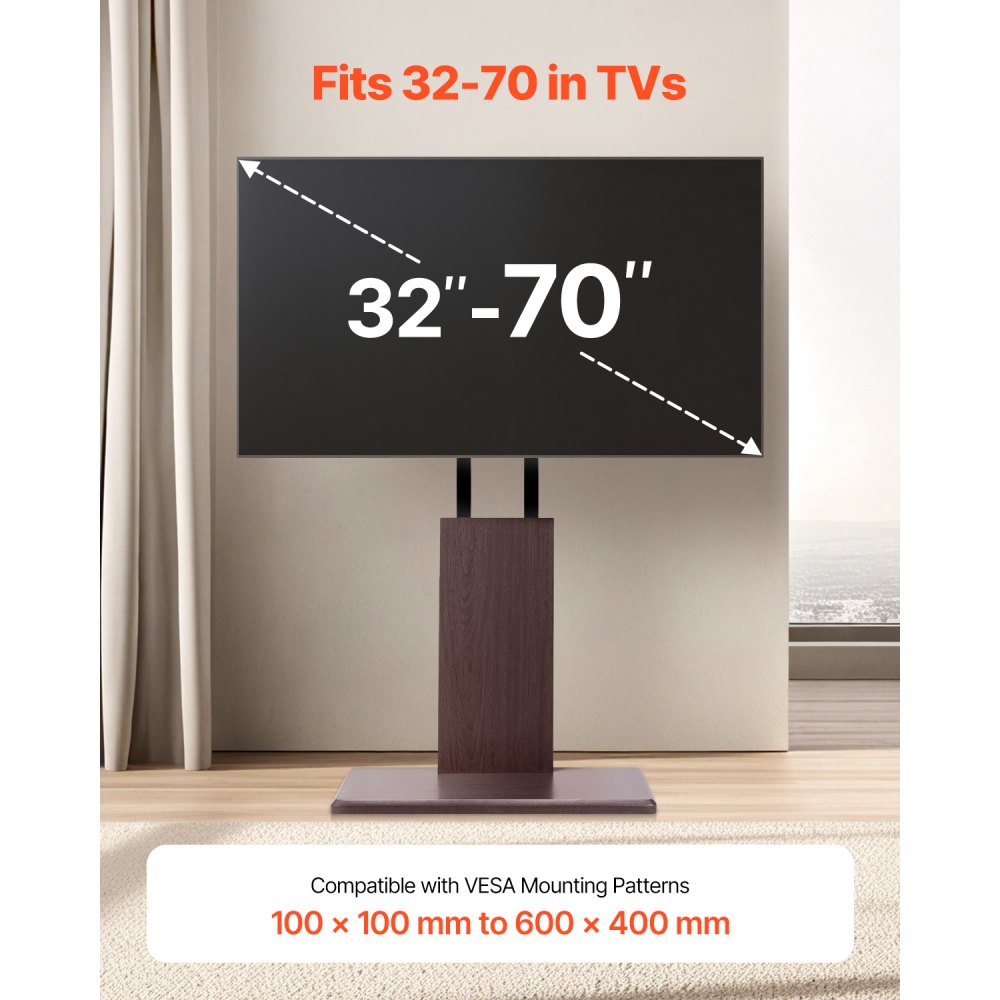 VEVOR Universal TV Stand Swivel Stand Holds up to 45 kg for 32-70 Inch Screens