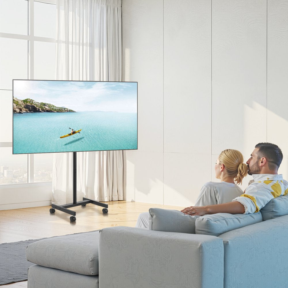 VEVOR Rolling TV Stand Mobile TV Cart Holds Up to 20 kg for 17-55 Inch Screens