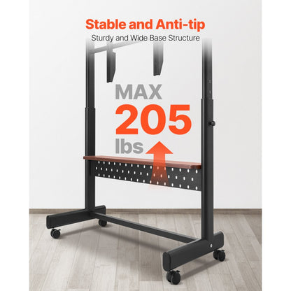 VEVOR Rolling TV Stand Mobile TV Cart Holds Up to 92.99 kg for 55-100 Inch TVs