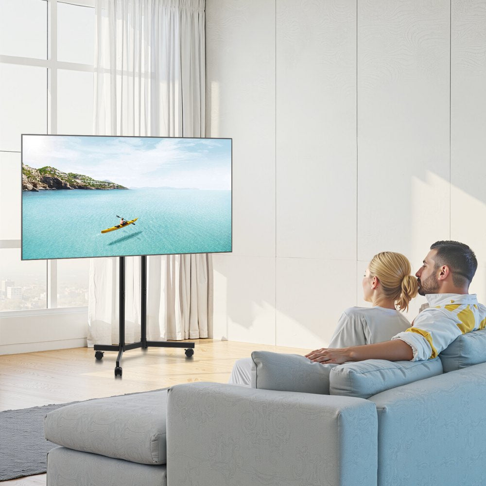 VEVOR Rolling TV Stand Mobile TV Cart Holds Up to 40 kg for 32-65 Inch Screens