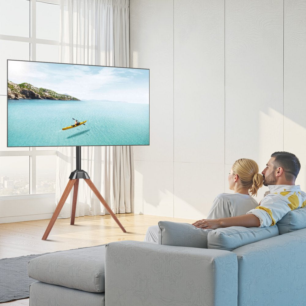 VEVOR Tripod Easel TV Stand Wood Legs Holds up to 45 kg for 40-65 Inch Screens