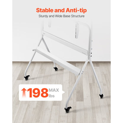 VEVOR Rolling TV Stand Mobile TV Cart Holds Up to 90 kg for 35-100 In Screens