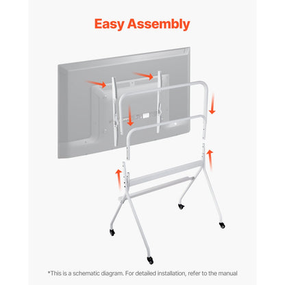 VEVOR Rolling TV Stand Mobile TV Cart Holds Up to 90 kg for 35-100 In Screens